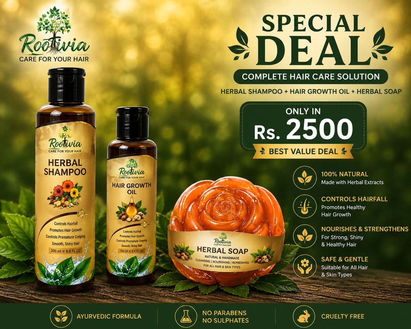 Rootivia Herbal hair oil & Shampoo